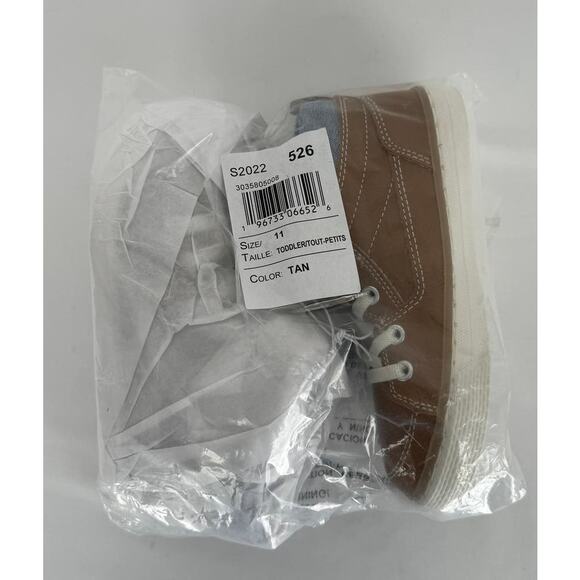 The Childrens Place Toddler Boys Lace Up Hi Top Boots Tan Size 11 New - Picture 2 of 8